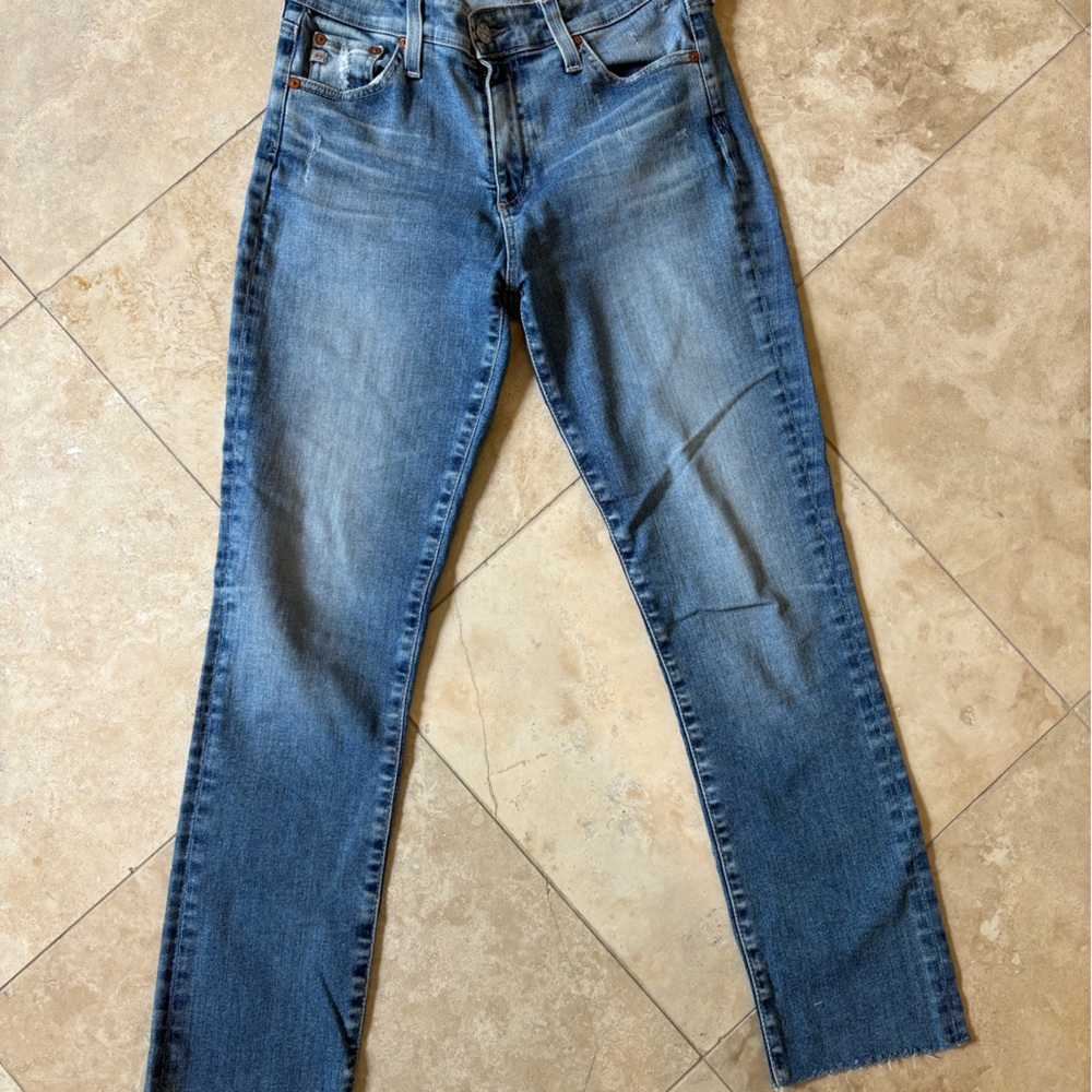AG High Rise Straight Preowned Mari Jeans Size 26